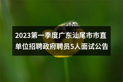 2023第一季度广东汕尾市市直单位招聘政府聘员5人面试公告 图片
