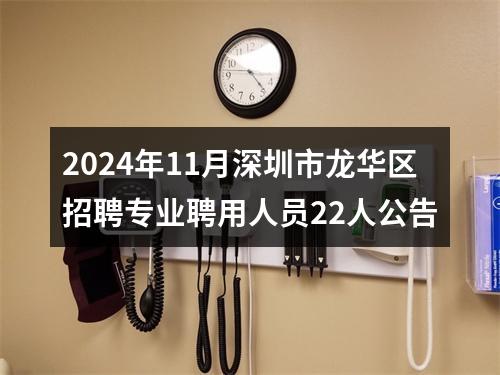 2024年11月深圳市龙华区招聘专业聘用人员22人公告 图片