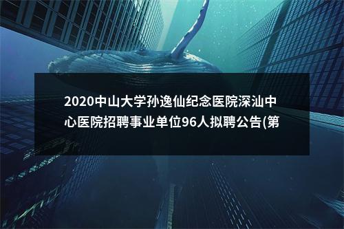 2020中山大学孙逸仙纪念医院深汕中心医院招聘事业单位96人拟聘公告(第十六批) 图片