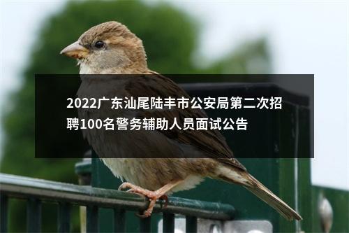 2022广东汕尾陆丰市公安局第二次招聘100名警务辅助人员面试公告 图片