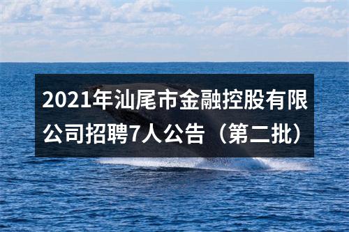 2021年汕尾市金融控股有限公司招聘7人公告（第二批） 图片