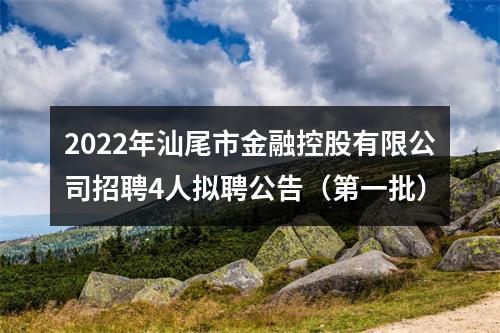 2022年汕尾市金融控股有限公司招聘4人拟聘公告（第一批） 图片